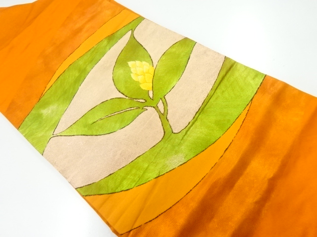 JAPANESE NAGOYA OBI / WOVEN FLORAL PLANTS